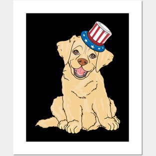 American Flag Labrador Retriever Dog Lover Posters and Art